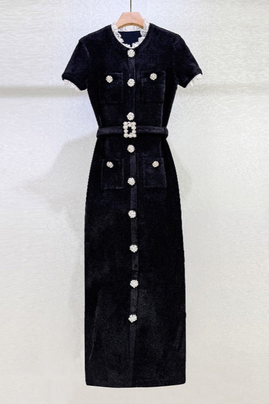 Kama Black Knit Midi Dress