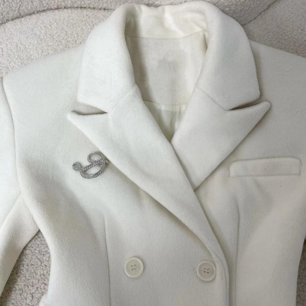 Slim Faux Fur Mid-Length Woolen Coat
