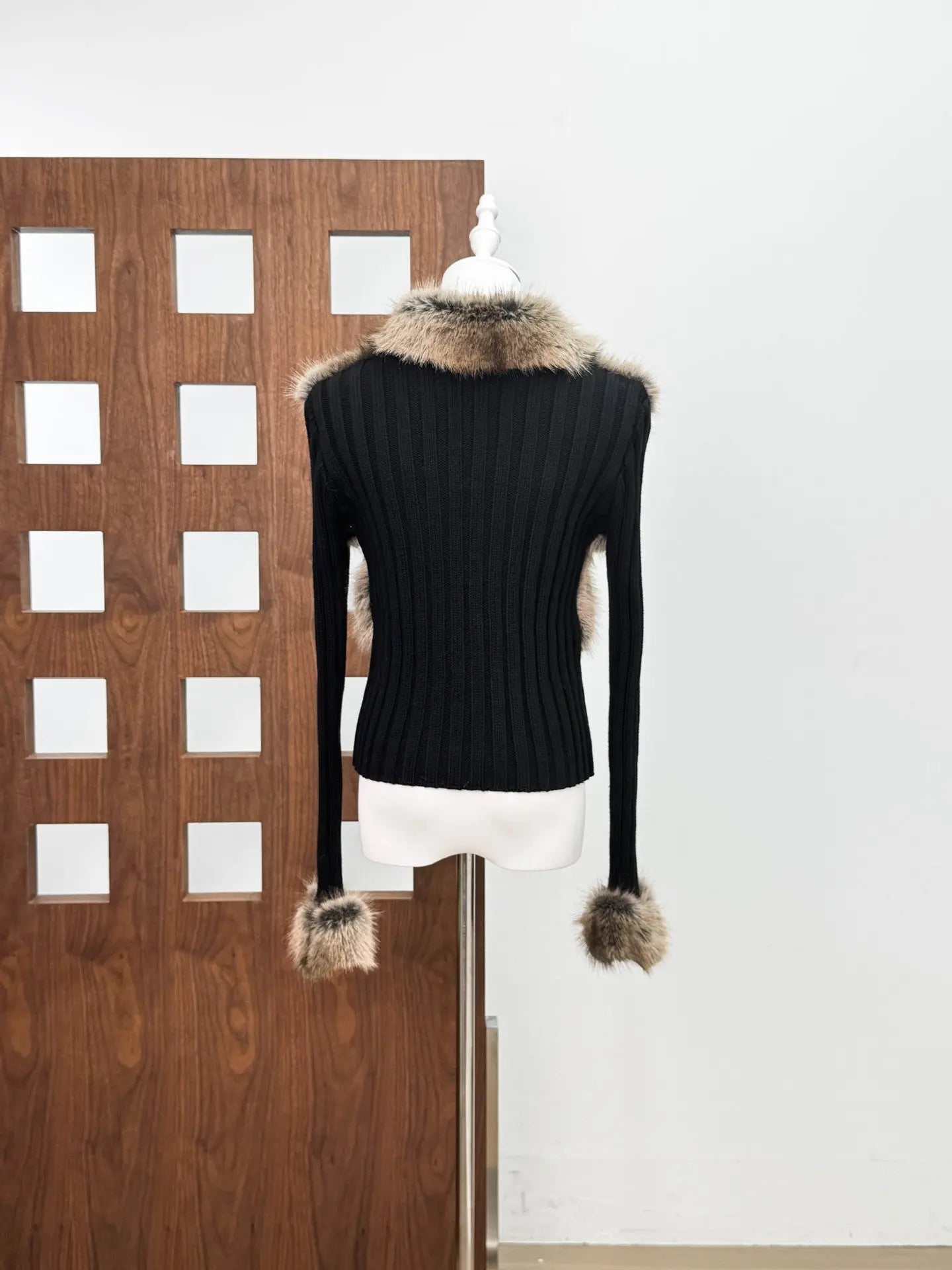 Faux Fur Knit Coat