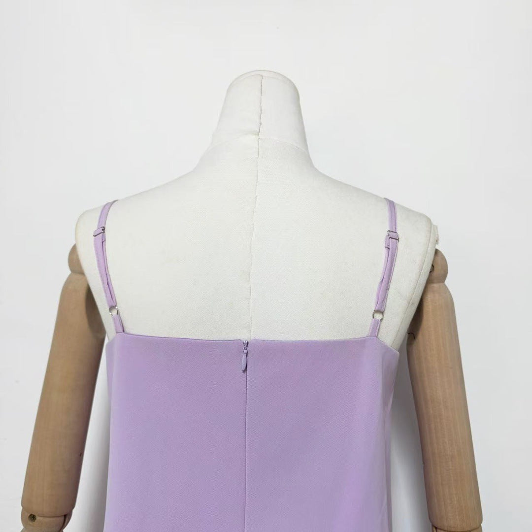 Embroidered Maxi Dress in Purple