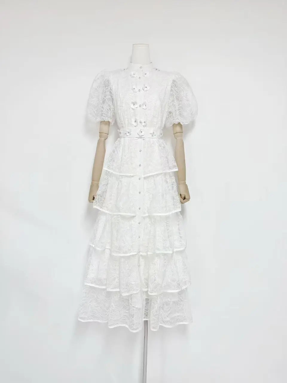 Lace Maxi Dress in White