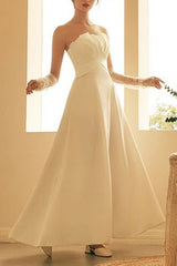Sequin French Satin Minimalist Slimming Princess-Style Light Weight Wedding Maxi Dress