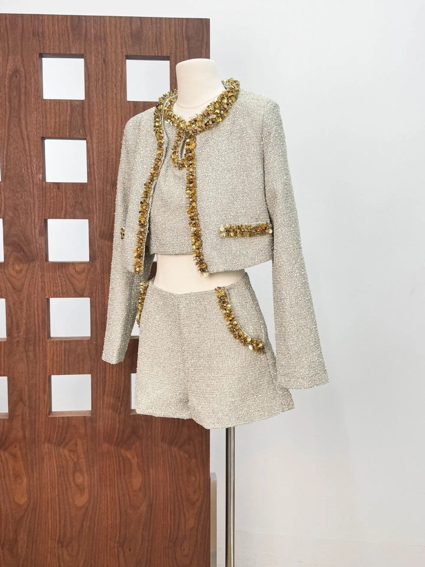 Sequin Jacket in Apricot