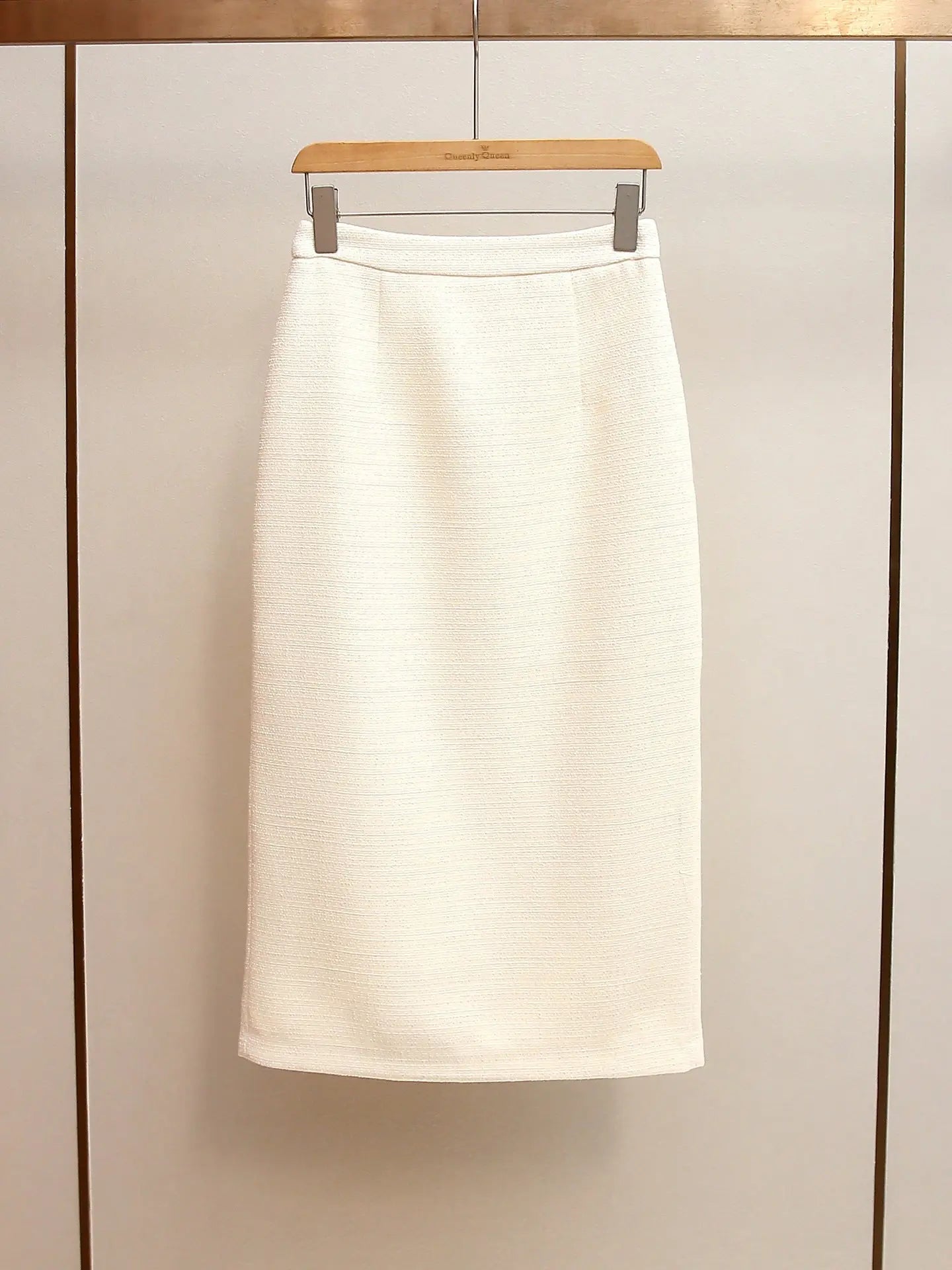 Cream Boucle Midi Dress Set