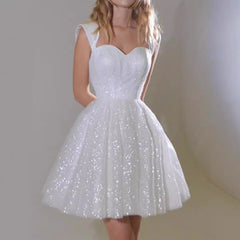 White Sexy Seed Short Princess Evening Gown Mini Dress