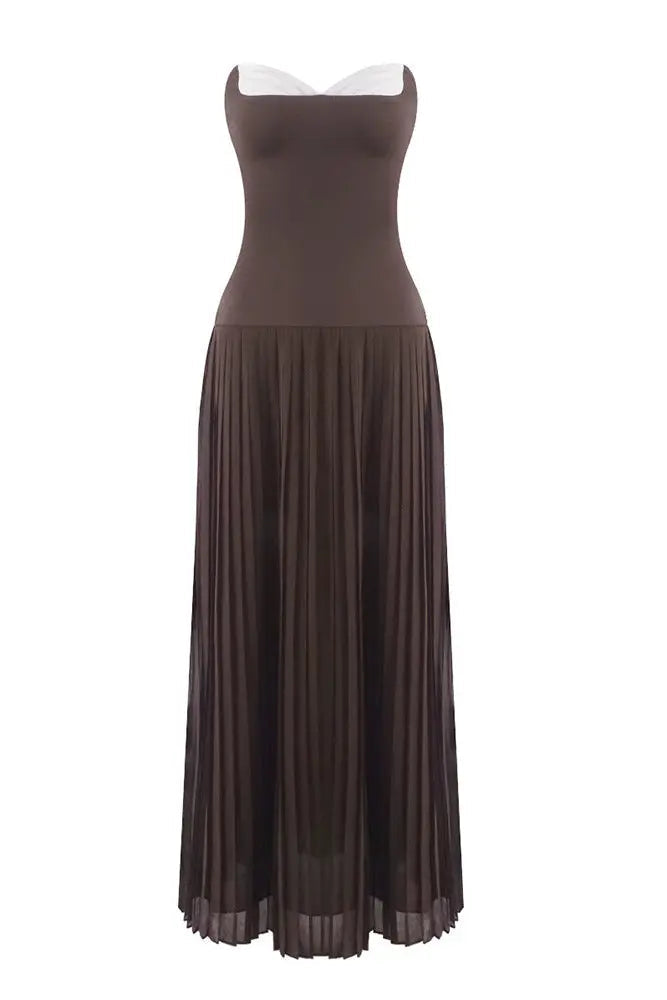Detail Maxi Dress in Brown