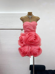 Organza Coral Mini Dress