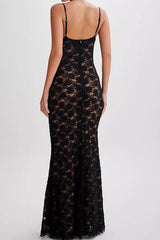 Black Lace Slip Maxi Dress