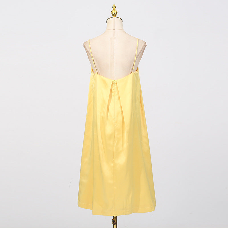 Floral Embroidered Mini Dress in Yellow