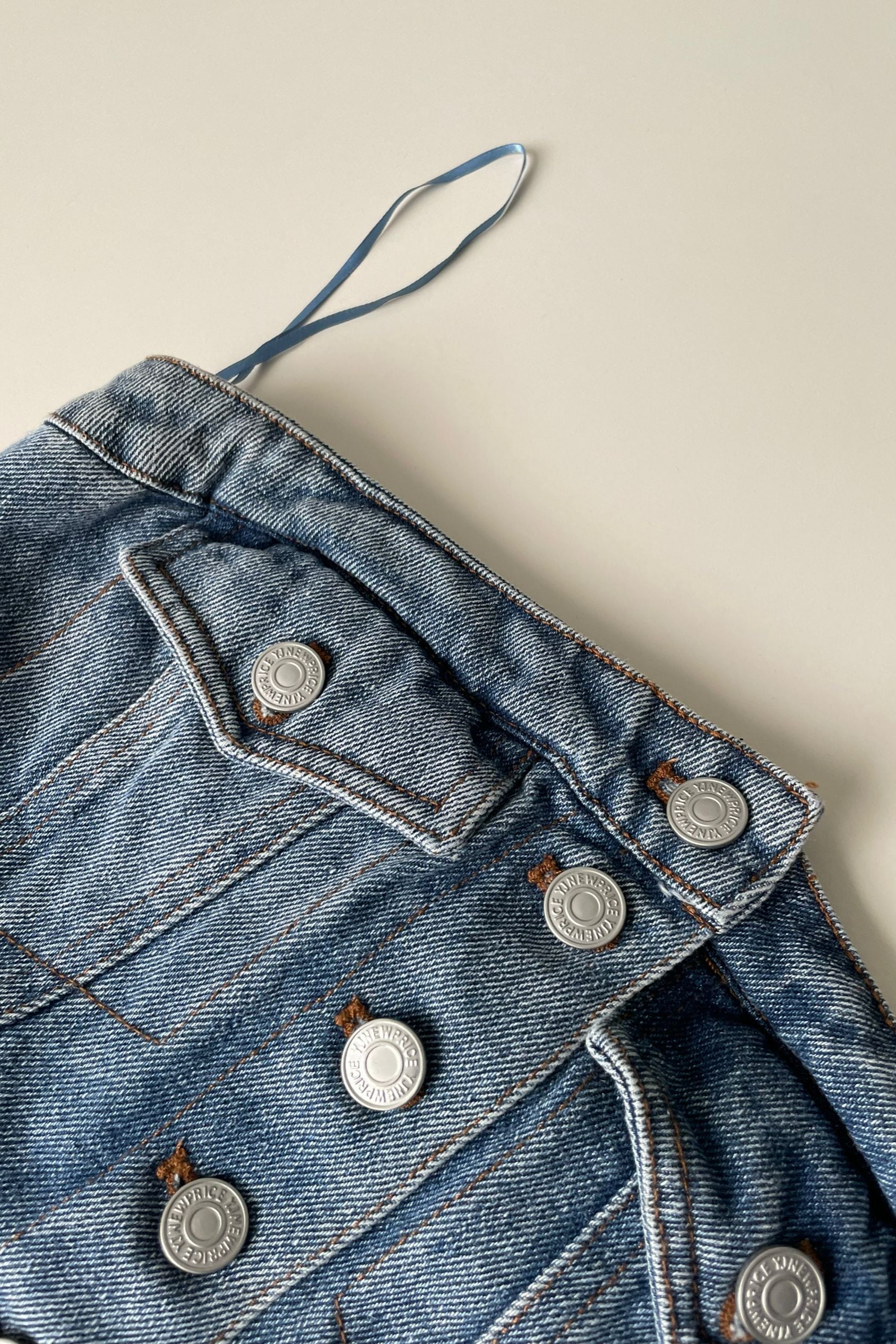 8-Button Denim Top in Blue