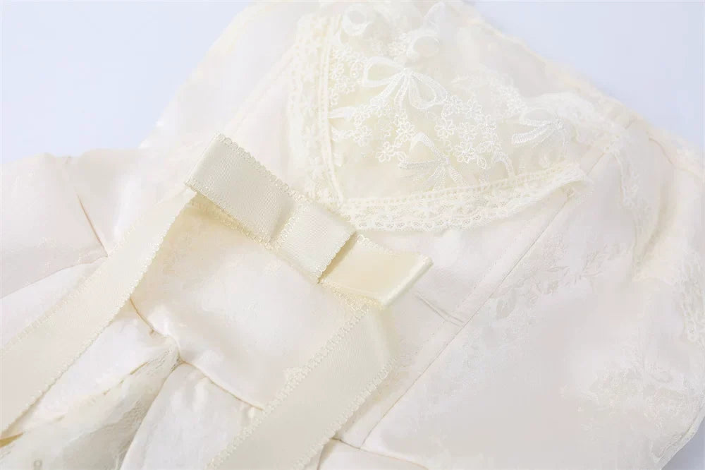Lace Trim Corset Peplum Skort Romper