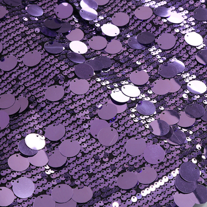 Strappy Sequin Embellished Mini Dress in Purple