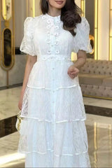 Lace Maxi Dress in White