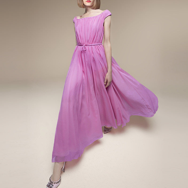 Pink One-Shoulder Dress