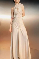 Flower Bodycon Maxi Dress in White