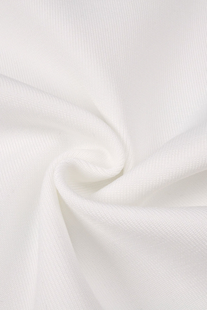 High Elastic Long Hip Maxi Dress in White
