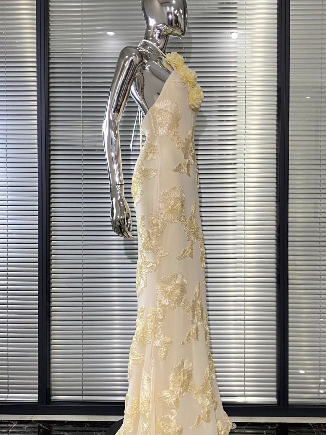 Yellow Backless Party Mixi Dress