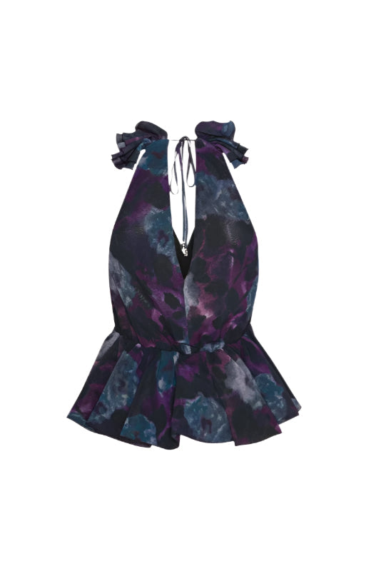 Floral Print Ruffle Top