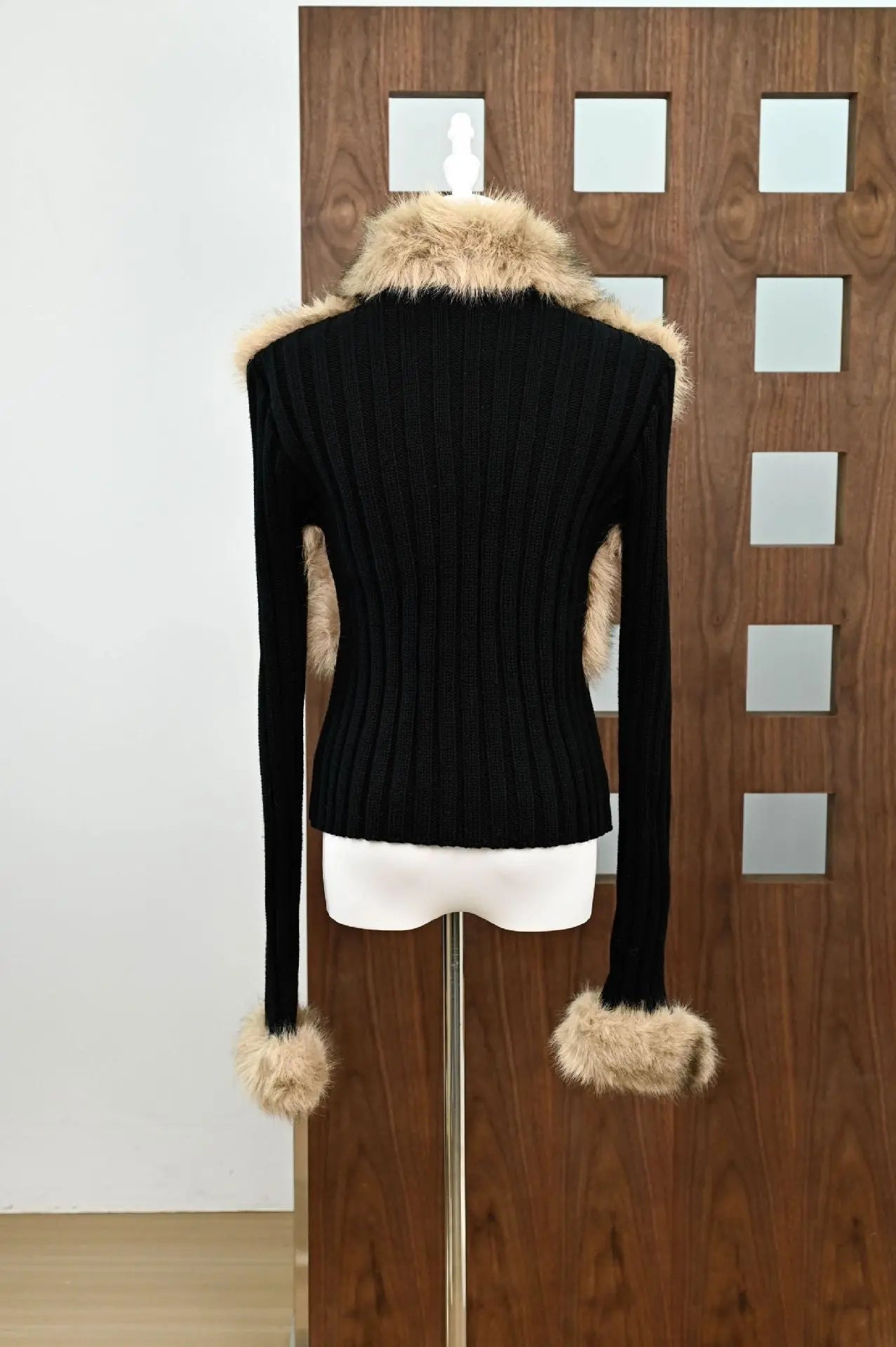 Faux Fur Knit Coat