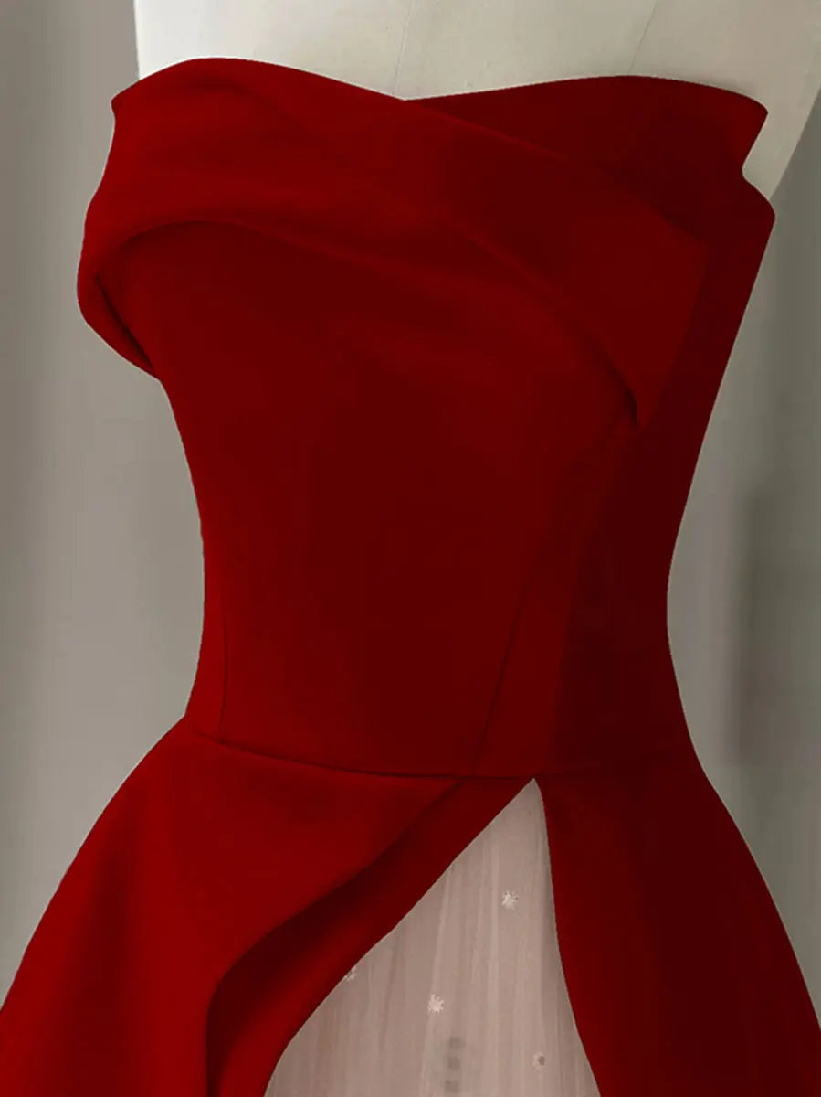 Aline Satin sleeveless Long Prom Dress
