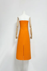 Floral Bustier Maxi Dress in Orange