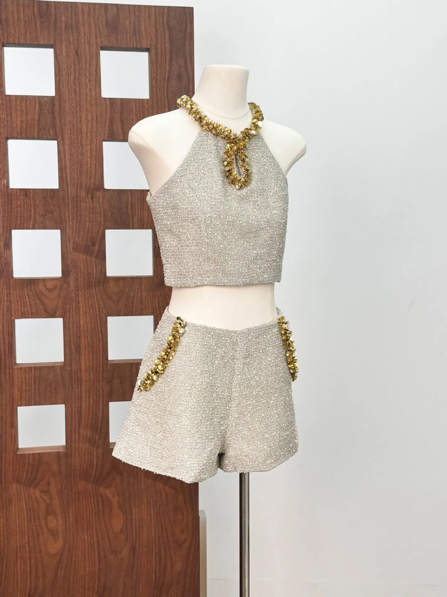 Sequin Top in Apricot