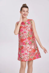 Floral Embroidery Sleeveless Mini Dress