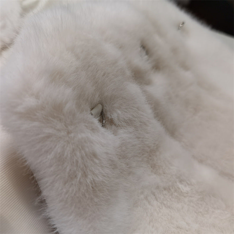 Off Shoulder Faux Fur Two Piece Set
