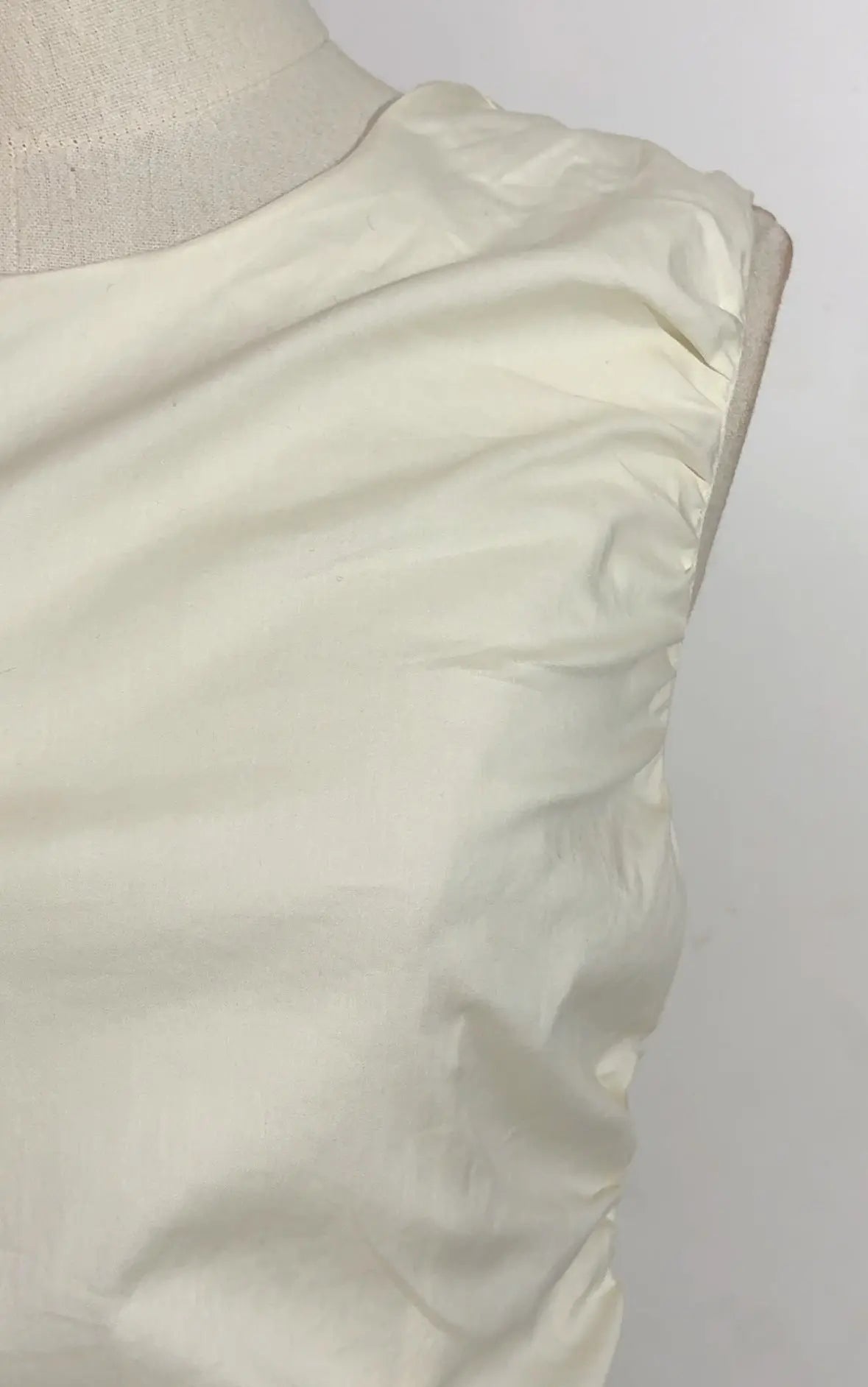 Ruched A-Line Sleeveless Midi Dress in Apricot
