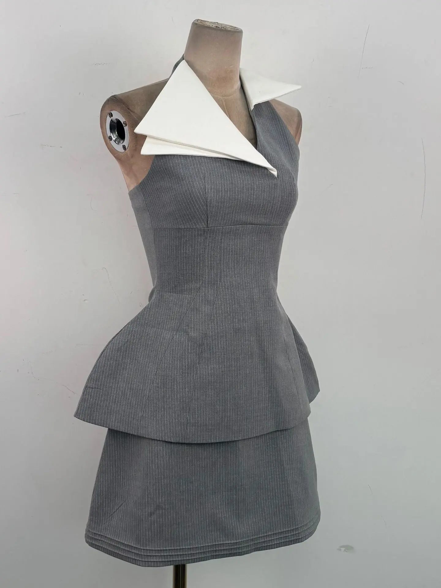 Halter Layered PinMini Dress