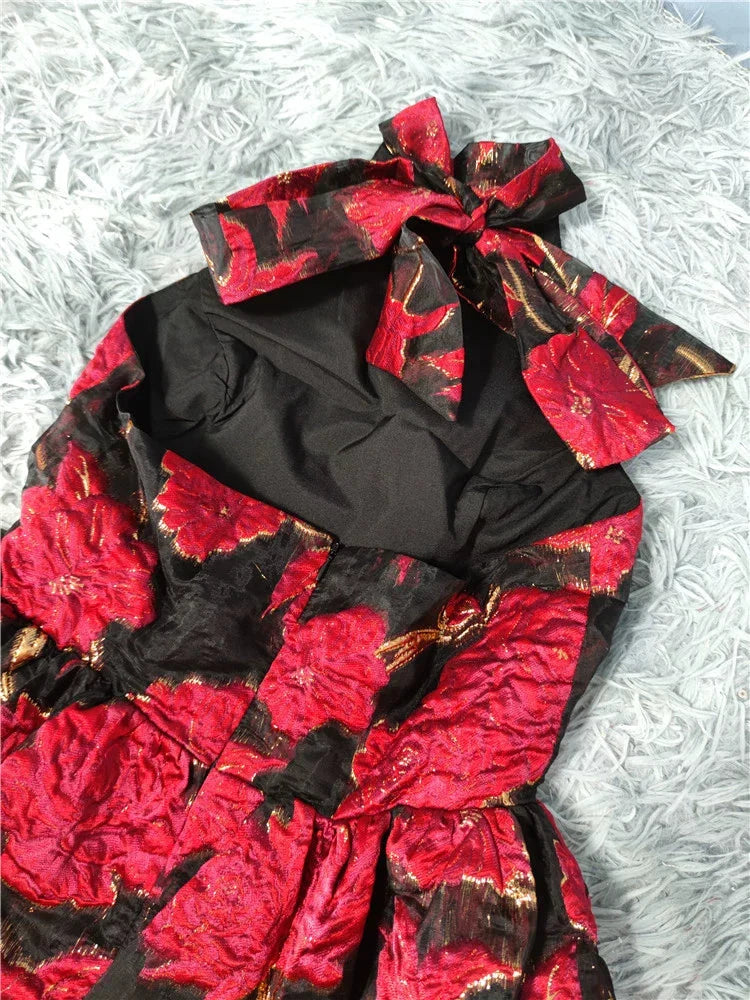 Halter Backless A-line Mini Dress