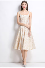 A-line Midi Dress - Apricot