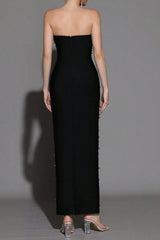 Rhinestone Black Maxi Dress
