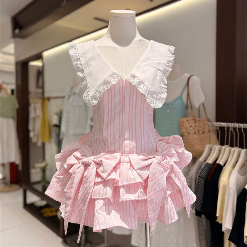 Puffy Mini Dress - Pink