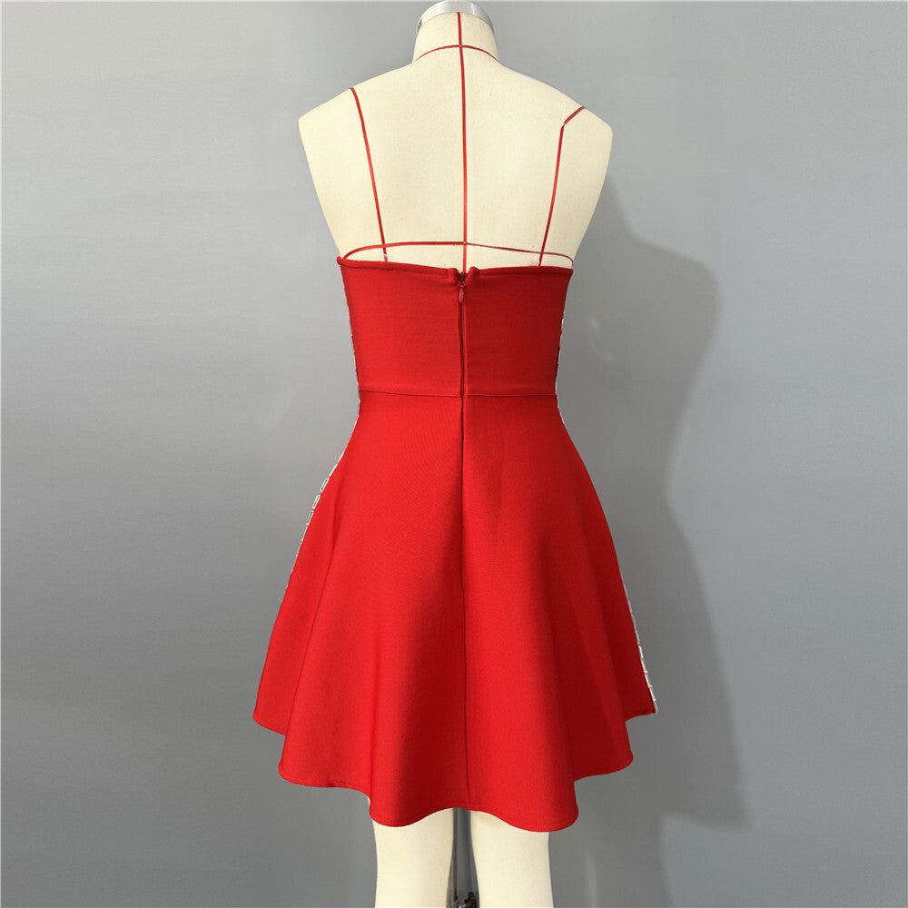 Diamond Bandage Mini Dress