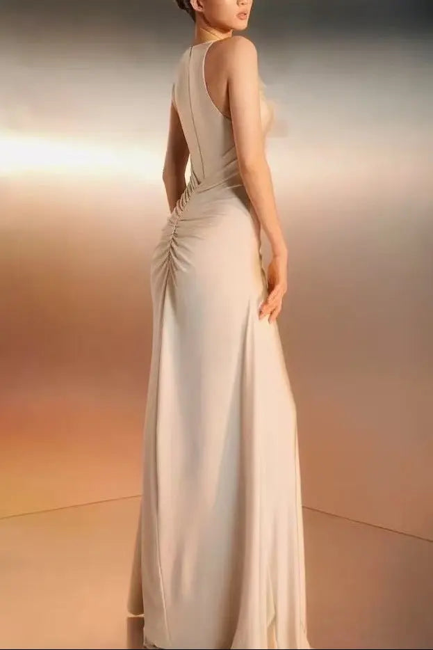Flower Bodycon Maxi Dress in White