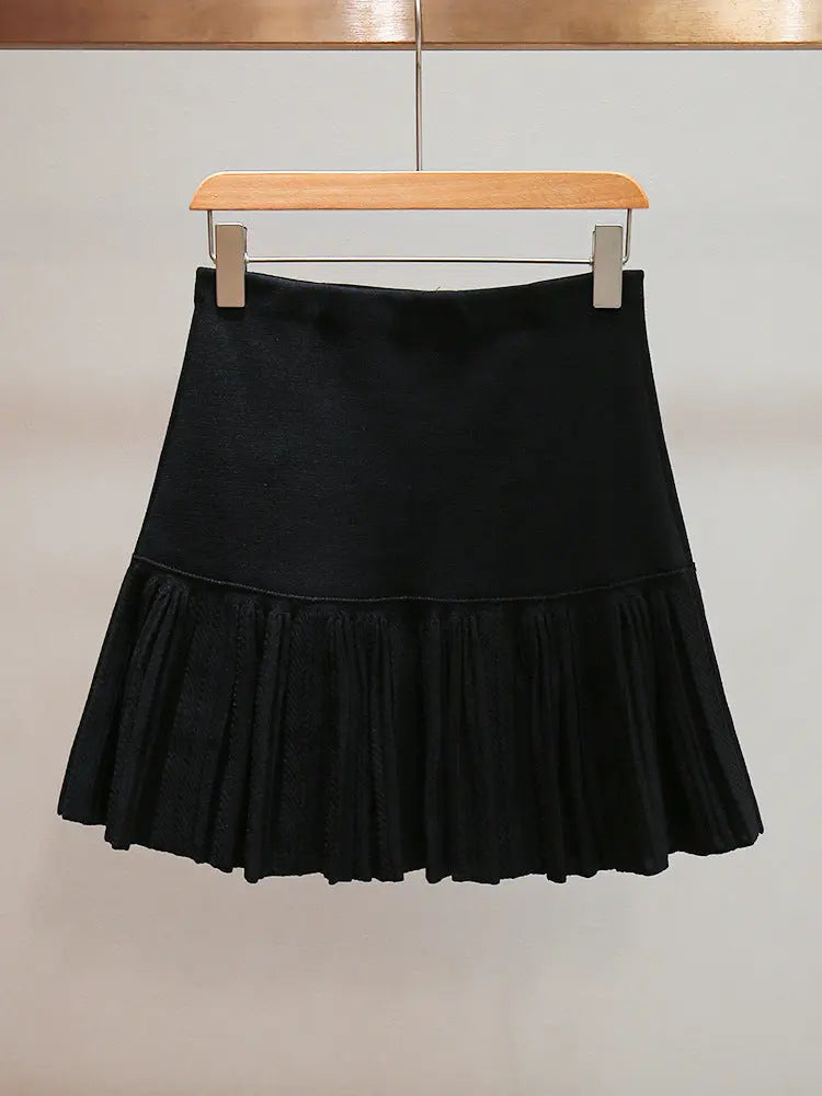 Double Breasted Ruffle Mini Skirt