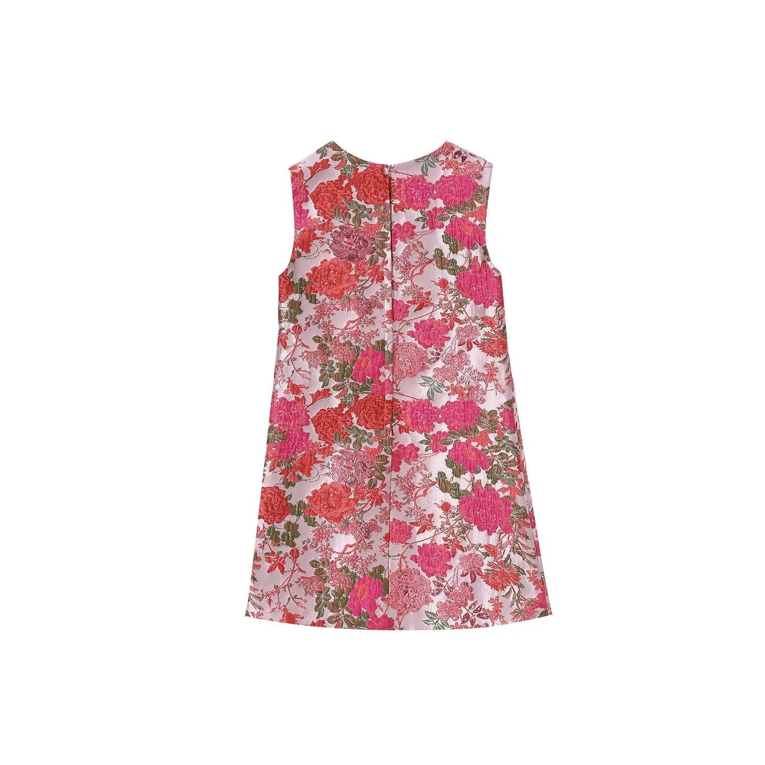 Floral Embroidery Sleeveless Mini Dress