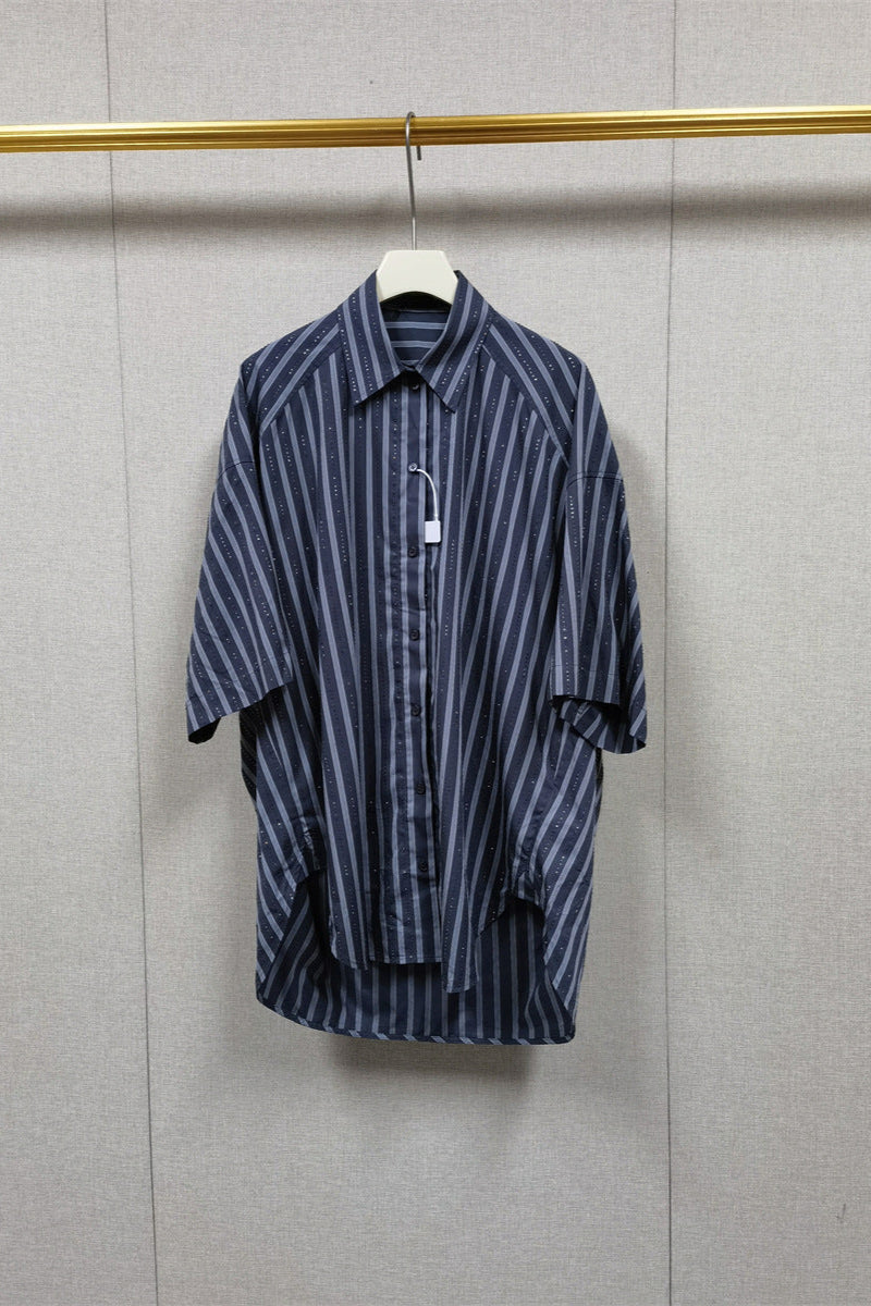 Rhinestone Shirt in Grey