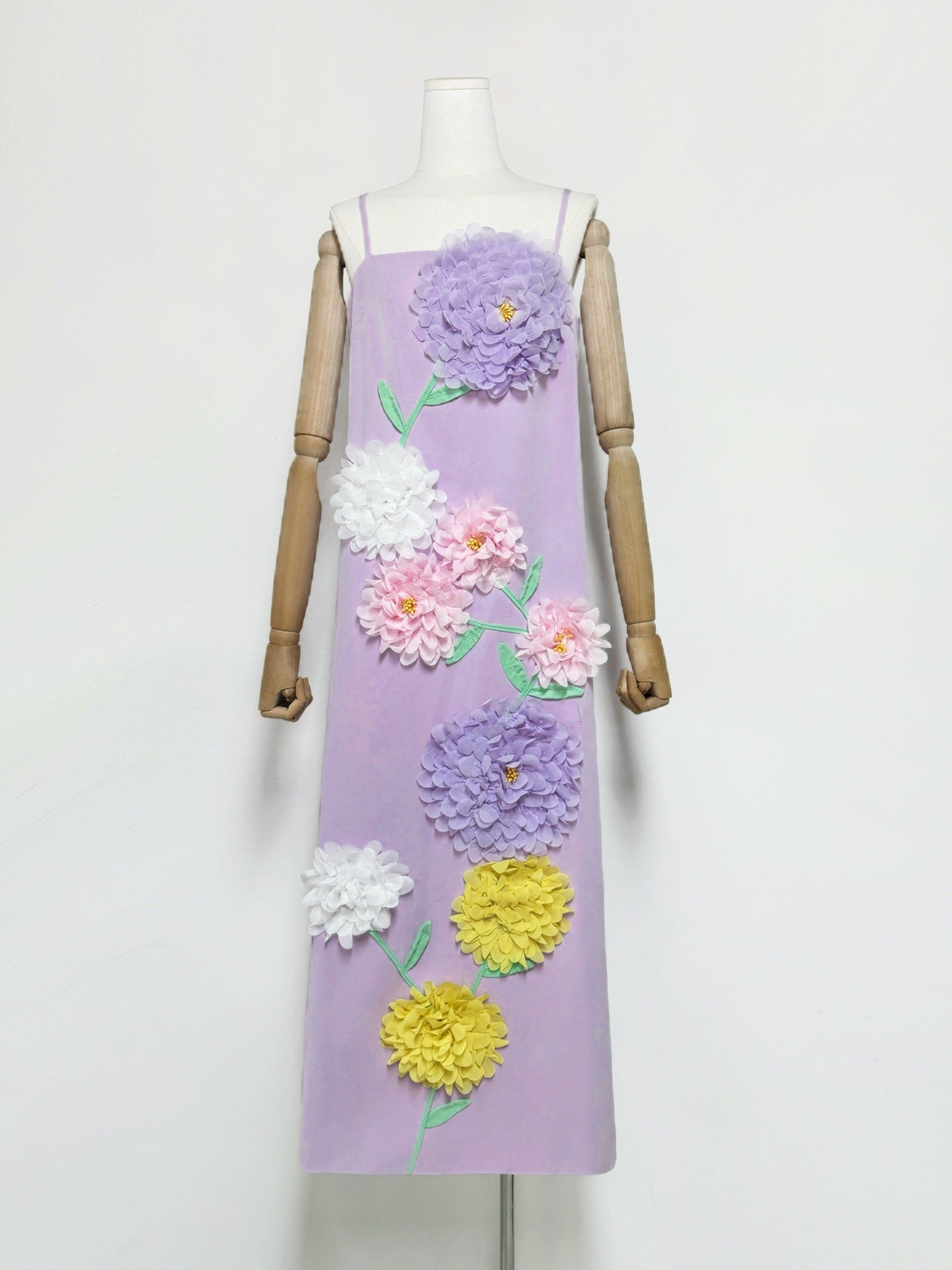 Embroidered Maxi Dress in Purple