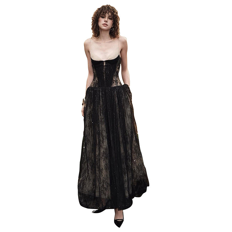 Rose Asymmetrical Waist Strap Maxi Dress - Khaki