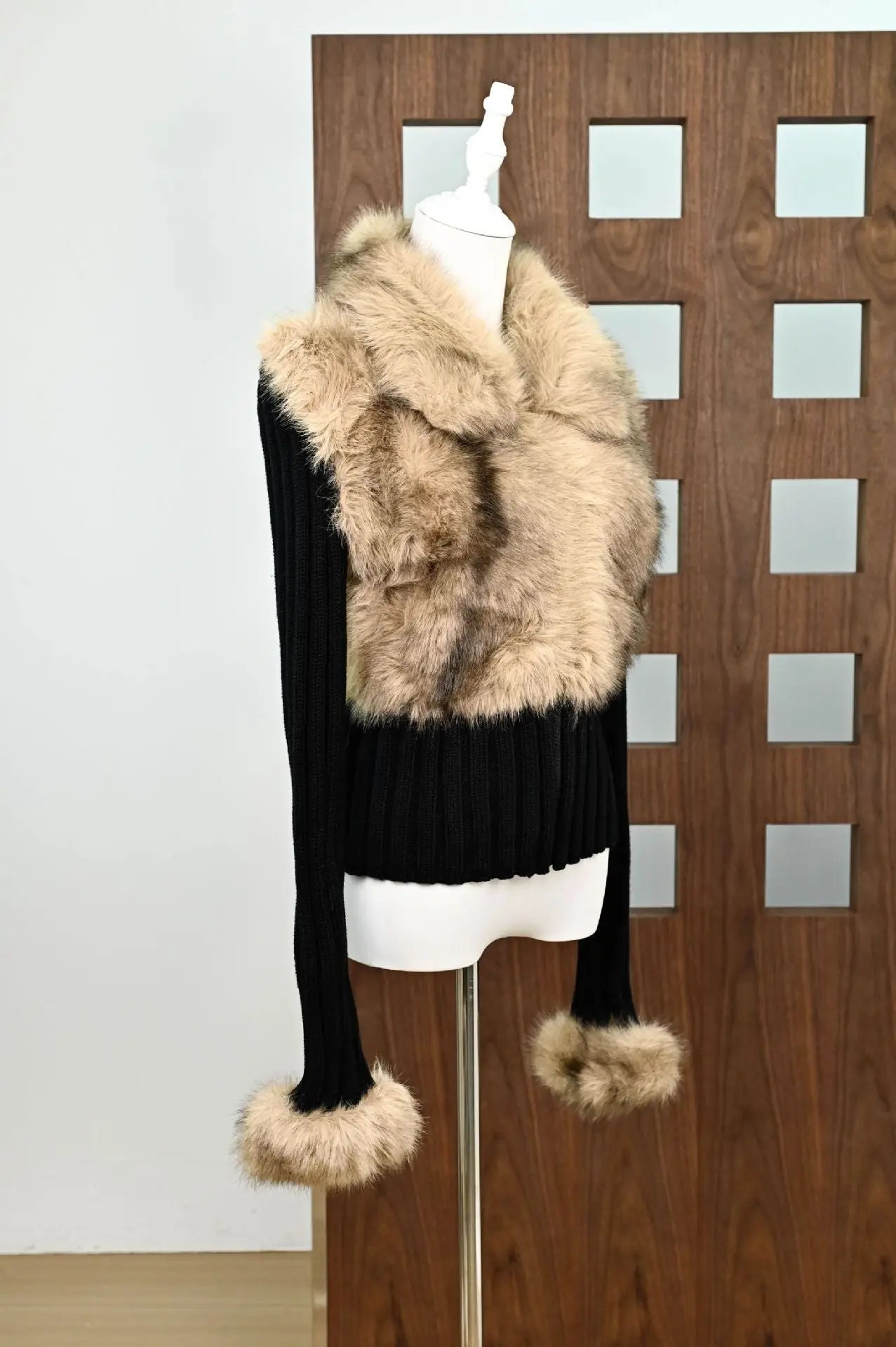 Faux Fur Knit Coat
