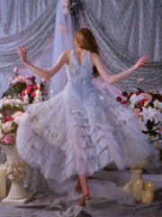 Light Blue Sleeveless Banquet Dress