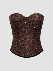 Calista Brown European and American Style Print Camisole