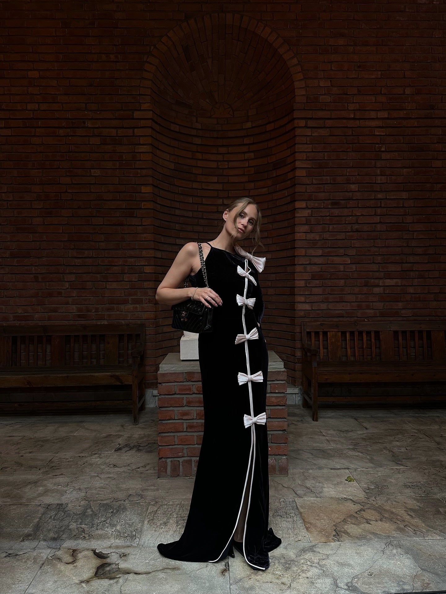 Cascade Maxi Dress in Black