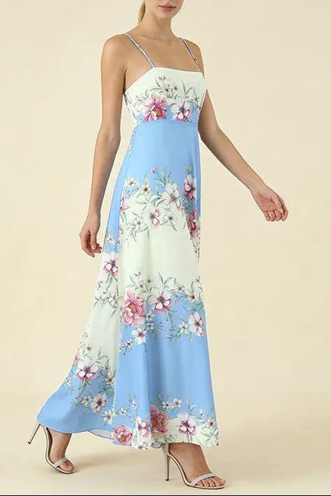 Floral Print Strap Midi Dress