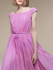 Pink One-Shoulder Dress