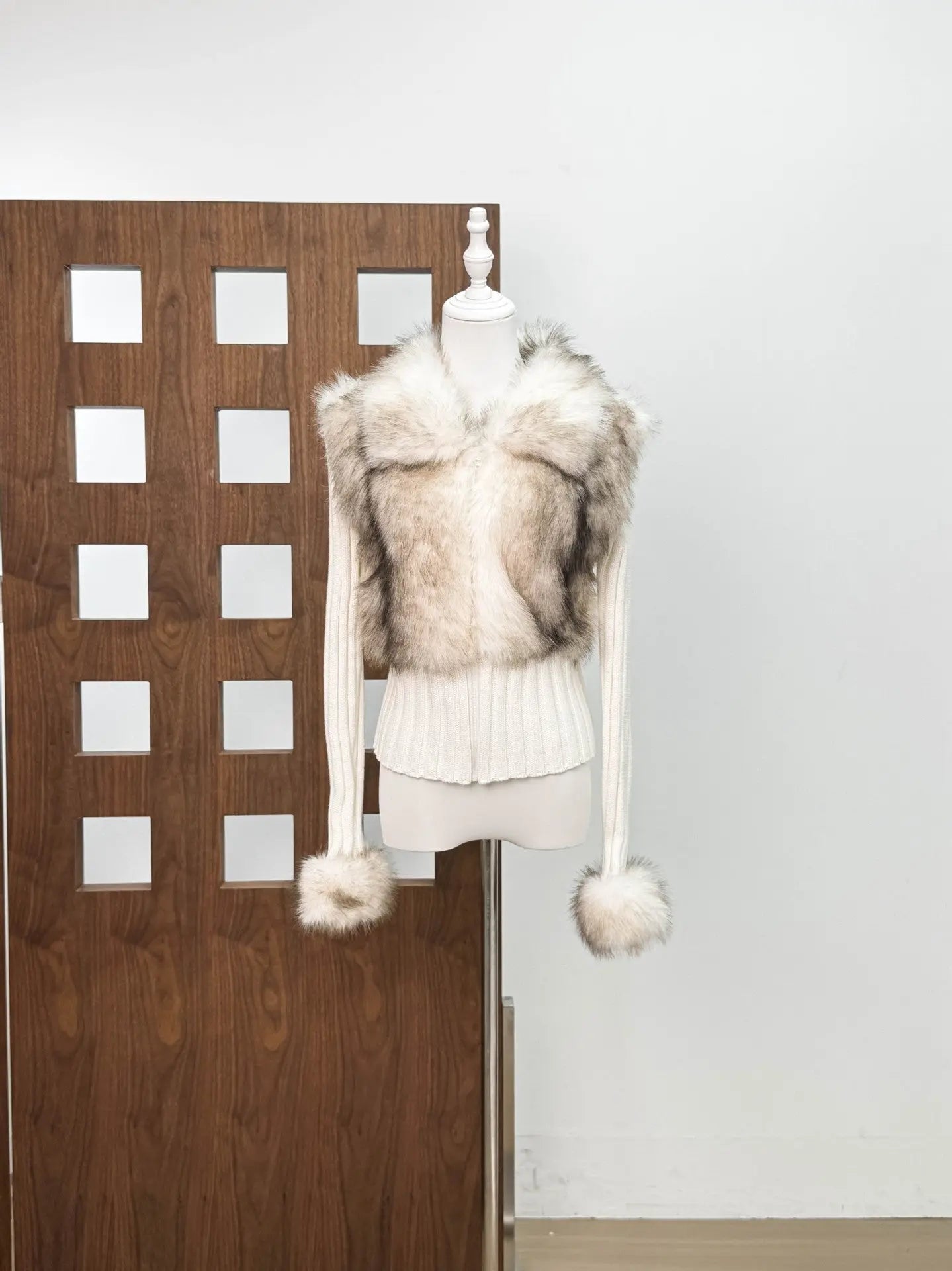 Faux Fur Knit Coat