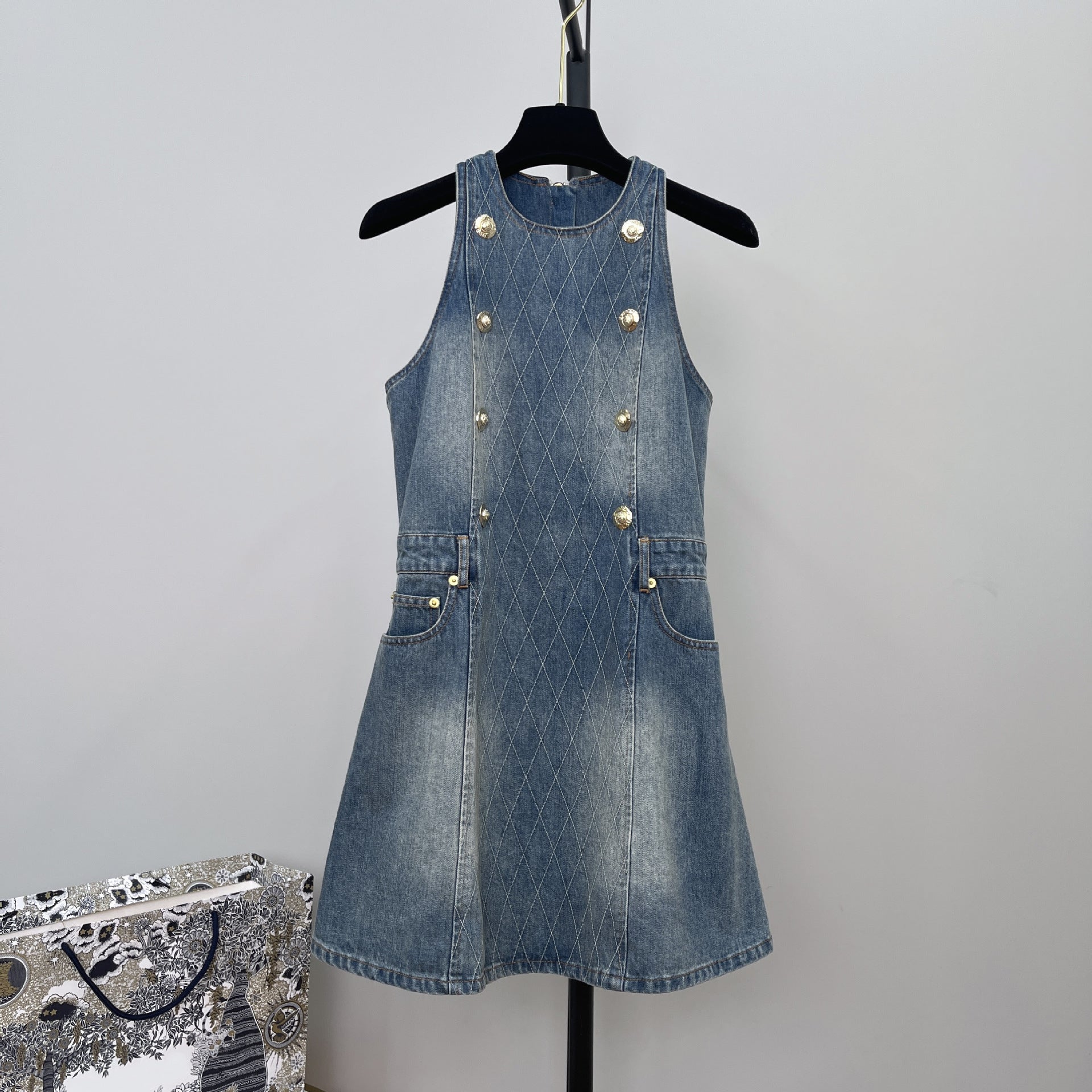 Denim Sleeveless Mini Dress