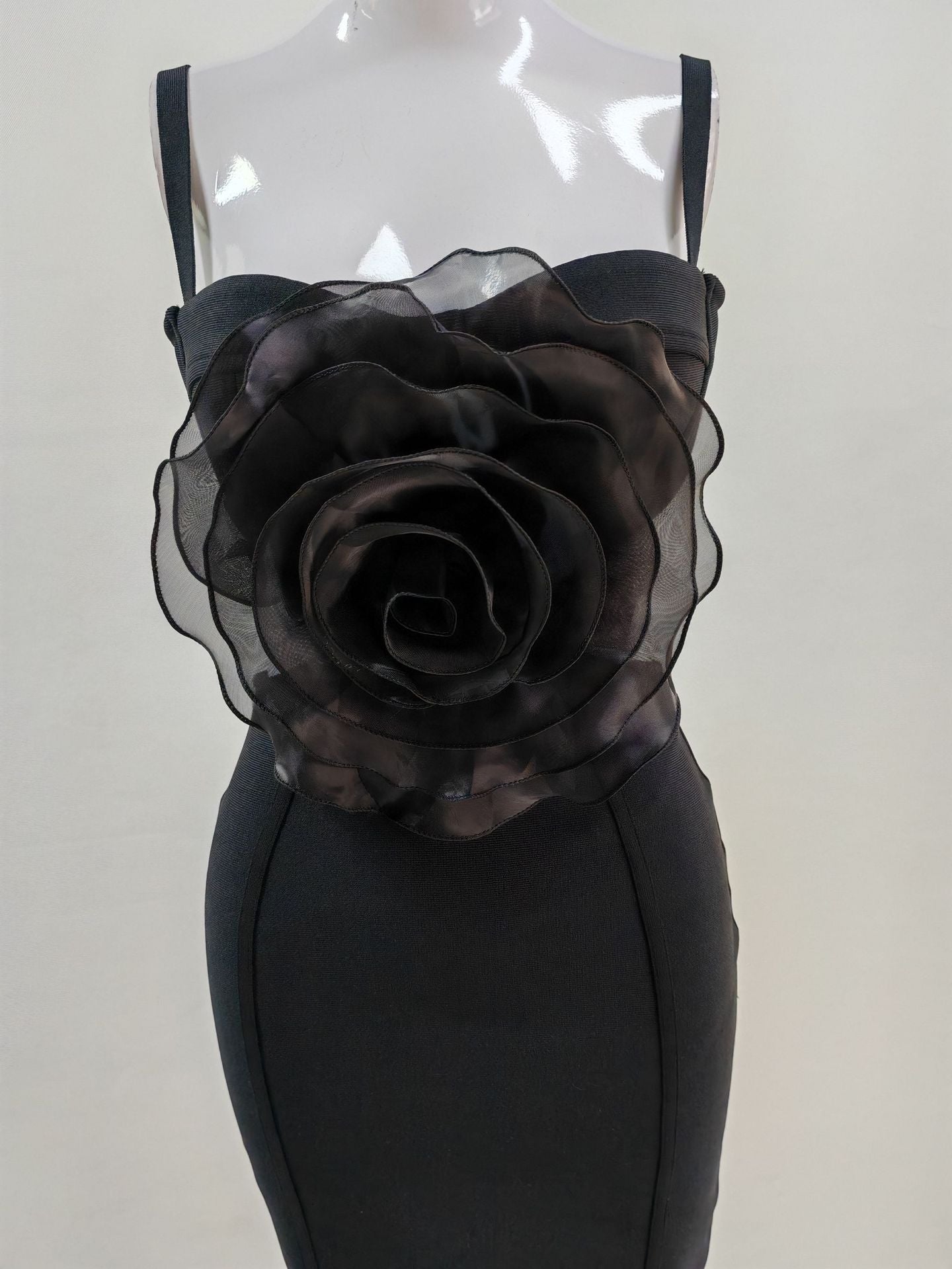 Mesh Flower Bandage Midi Dress